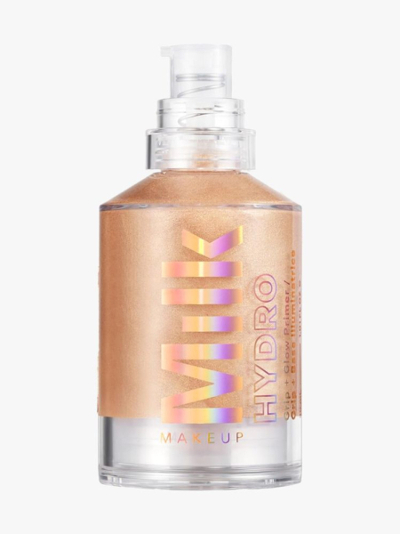 Milk Makeup Hydro Grip + Glow Illuminating Primer in branded component on a light gray background