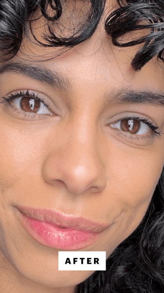 Shipin after using the Kulfi Beauty Badi Lash Mascara